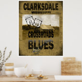 Clarksdale Mississippi Crossroad Blues Guitar Poster (Keuken)