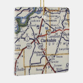 Clarksdale Mississippi kaart Keramisch Ornament (Rechts)