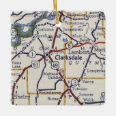 Clarksdale Mississippi kaart Keramisch Ornament (Voorkant)