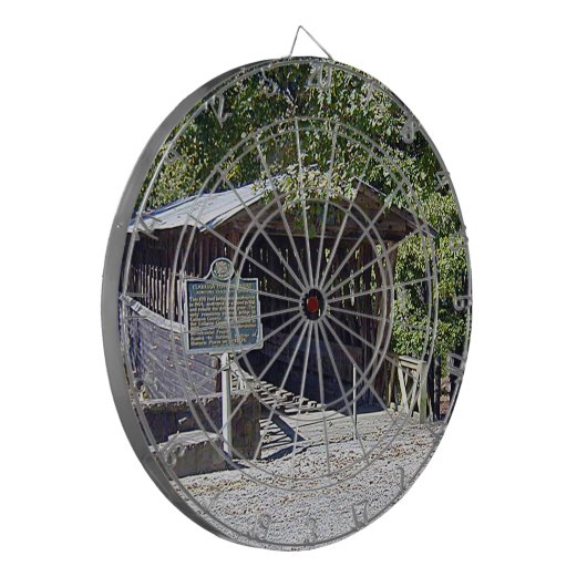 Clarkson Covered Bridge Alabama Dartbord (Voorkant Links)