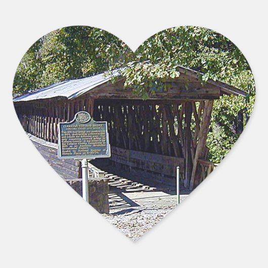 Clarkson Covered Bridge Alabama Hart Sticker (Voorkant)