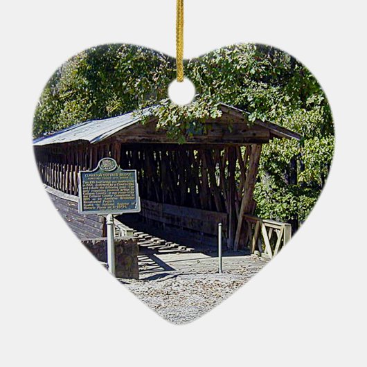 Clarkson Covered Bridge Alabama Keramisch Ornament (Achterkant)