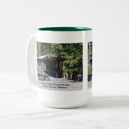 Clarkson Covered Bridge Alabama Tweekleurige Koffiemok (Voorkant links)