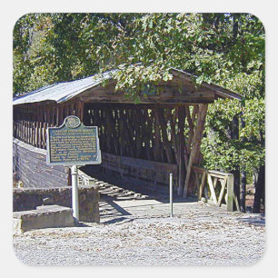 Clarkson Covered Bridge Alabama Vierkante Sticker