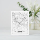 Clarksville Map Briefkaart (Staand voorkant)