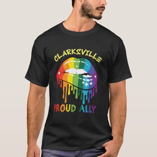Clarksville Proud Ally Lgbtq Pride Us T-shirt (Voorkant)