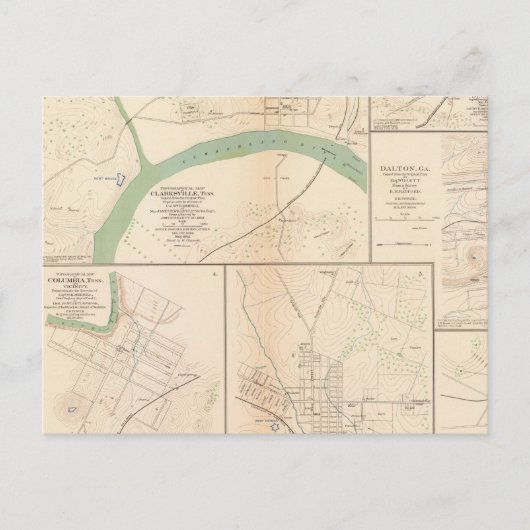 Clarksville, Tenn, Dalton, Ga Briefkaart (Voorkant)