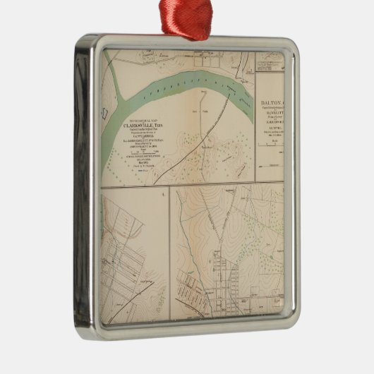 Clarksville, Tenn, Dalton, Ga Metalen Ornament (Rechts)
