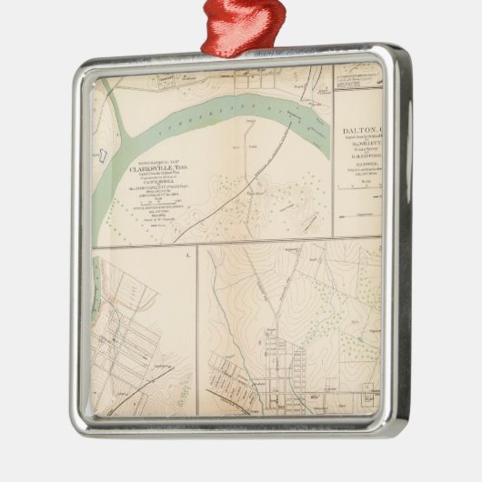 Clarksville, Tenn, Dalton, Ga Metalen Ornament (Links)