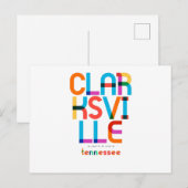 Clarksville Tennessee Mid Century, Pop Art, Briefkaart (Voorkant / Achterkant)