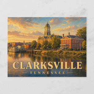 Clarksville Tennessee Vintage Reisposter Briefkaart