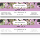 Clary Sage Essential Oils Geur Flesetiket Sticker (Voorkant)
