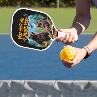 Clash in de bossen beer jacht humoristisch pickleball paddle