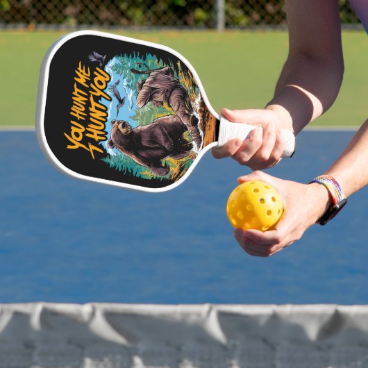Clash in de bossen beer jacht humoristisch pickleball paddle (Insitu)