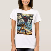 Clash of Light en Shadow design tranding fictie T-shirt (Voorkant)