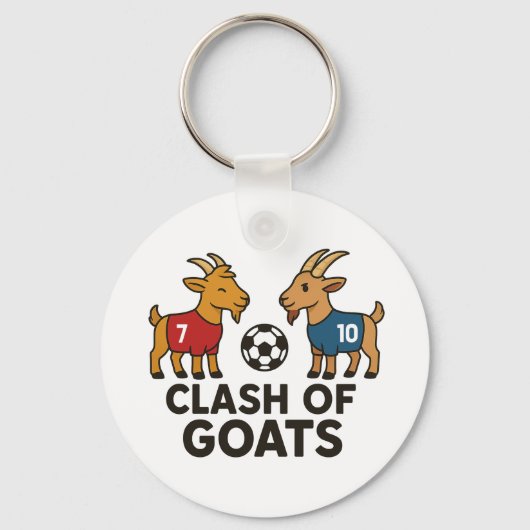 Clash van GOATs Voetbal Grappige Voetbal Sleutelhanger (Voorkant)