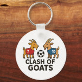 Clash van GOATs Voetbal Grappige Voetbal Sleutelhanger (Achterkant)