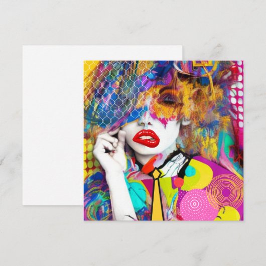 Clashy Dame Feestdagenkaart (Voorkant / Achterkant)