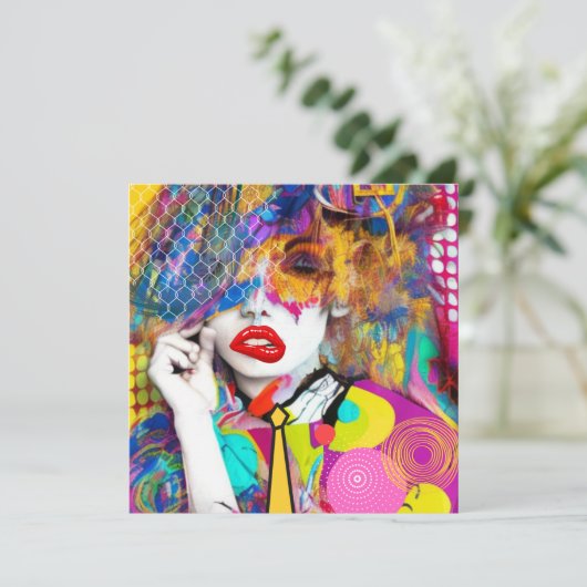 Clashy Dame Feestdagenkaart (Staand voorkant)