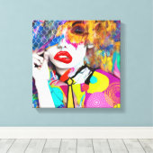 Clashy Lady Canvas Afdruk (Insitu (Houten vloer))