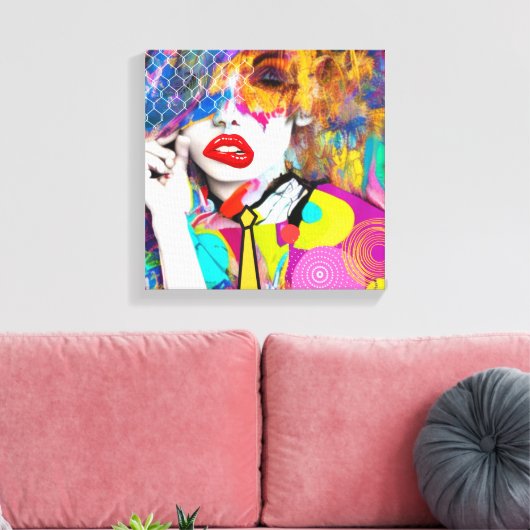 Clashy Lady Canvas Afdruk (Insitu (Woonkamer))