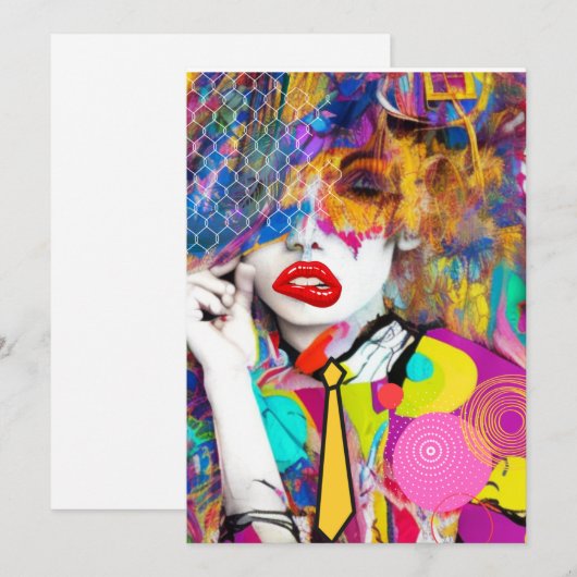 Clashy Lady Feestdagenkaart (Voorkant / Achterkant)