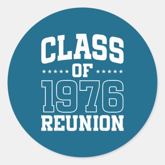 Class 1976 Reunion 50 Alumni Ronde Sticker (Voorkant)