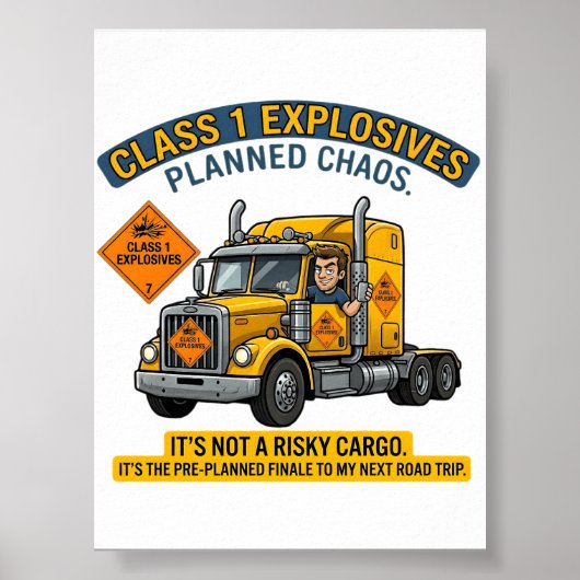 Class 1 Explosives Trucker  | ADR digital download Poster (Voorkant)