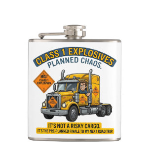 Class 1 Explosives Trucker Gift Funny ADR Hazard Heupfles