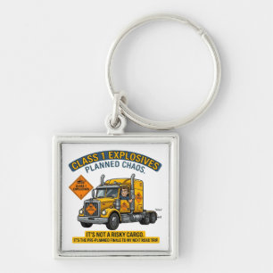Class 1 Explosives Trucker Gift Funny ADR Hazard Sleutelhanger