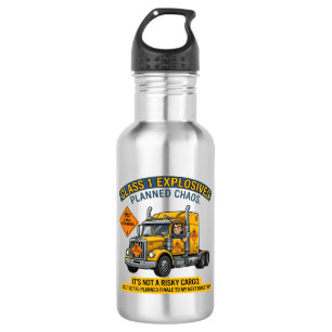 Class 1 Explosives Trucker Gift Funny ADR Hazard Waterfles