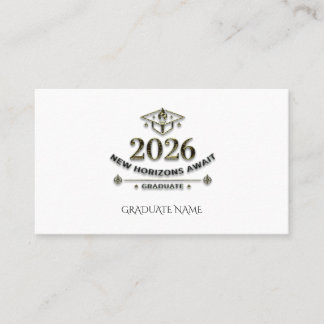 Class 2026 Gold Foil Note Card / Tarjeta Graduado Contactkaartje