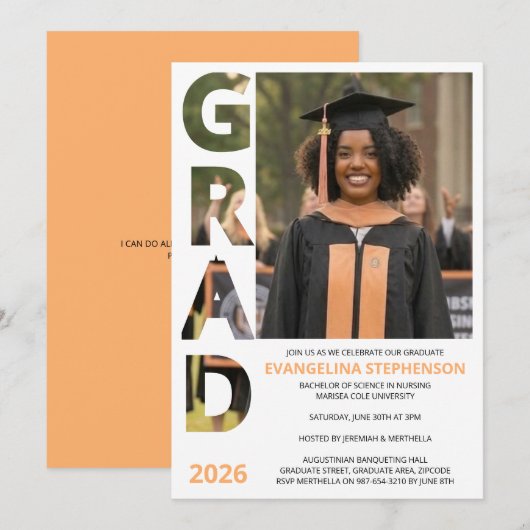 Class 2026 RN Nursing Graduate Party Invitation (Voorkant / Achterkant)