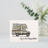 CLASS C RV happy camper art Cute Briefkaart (Staand voorkant)