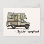 CLASS C RV happy camper art Cute Briefkaart (Voorkant)