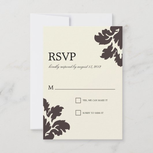 CLASS DAMASK | WEDDING RSVP KAARTJE (Voorkant)