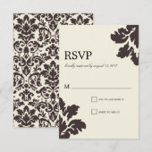 CLASS DAMASK | WEDDING RSVP KAARTJE (Voorkant / Achterkant)