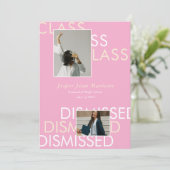 Class Dismissed 2026 Photo Minimal Graduation  Kaart (Staand voorkant)