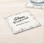 Class Dismissed School Teacher Retirement Party Kartonnen Onderzetters (Schuin)