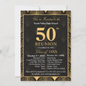 Class of 1976 50th Reunion Invitation Art Deco Kaart (Voorkant)