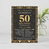 Class of 1976 50th Reunion Invitation Art Deco Kaart (Staand voorkant)
