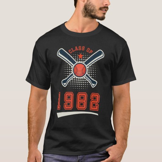 Class of 1982 School Graduation Baseball Player Sp T-shirt (Voorkant)