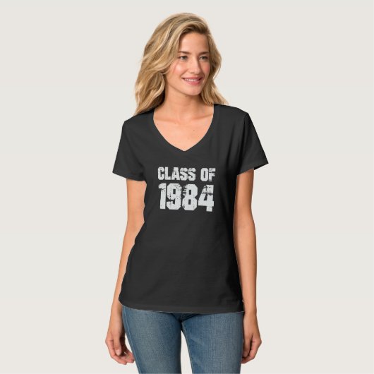 Class of 1984 High School College Graduation Reuni T-shirt (Voorkant volledig)