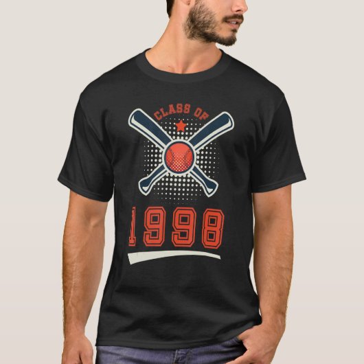 Class of 1998 School Graduation Baseball Player Sp T-shirt (Voorkant)