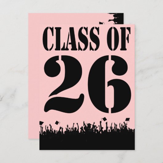 Class of 2010 Silhouettes Graduation Invitation Uitnodiging Briefkaart (Voorkant / Achterkant)