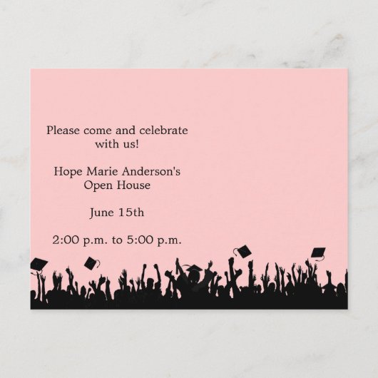 Class of 2010 Silhouettes Graduation Invitation Uitnodiging Briefkaart (Achterkant)