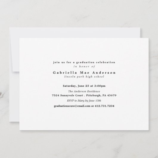 CLASS OF 2017 AFSTUDEREN Afstuderen Uitnodiging (Achterkant)