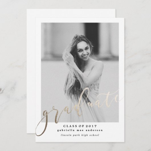 CLASS OF 2017 AFSTUDEREN Afstuderen Uitnodiging (Voorkant / Achterkant)