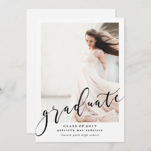 CLASS OF 2017 AFSTUDEREN Afstuderen Uitnodiging (Voorkant / Achterkant)