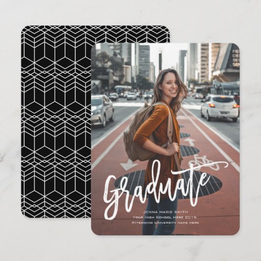 Class of 2021, Trendy, Graduation announcement Kaart (Voorkant / Achterkant)